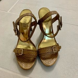 Lauren by Ralph Lauren brown snakeskin sandals